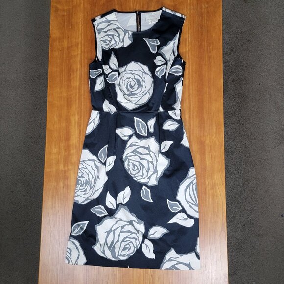 Kate Spade Aires Abbey Rose Floral Black and White Print Sheath Dress - 4 - Picture 7 of 13